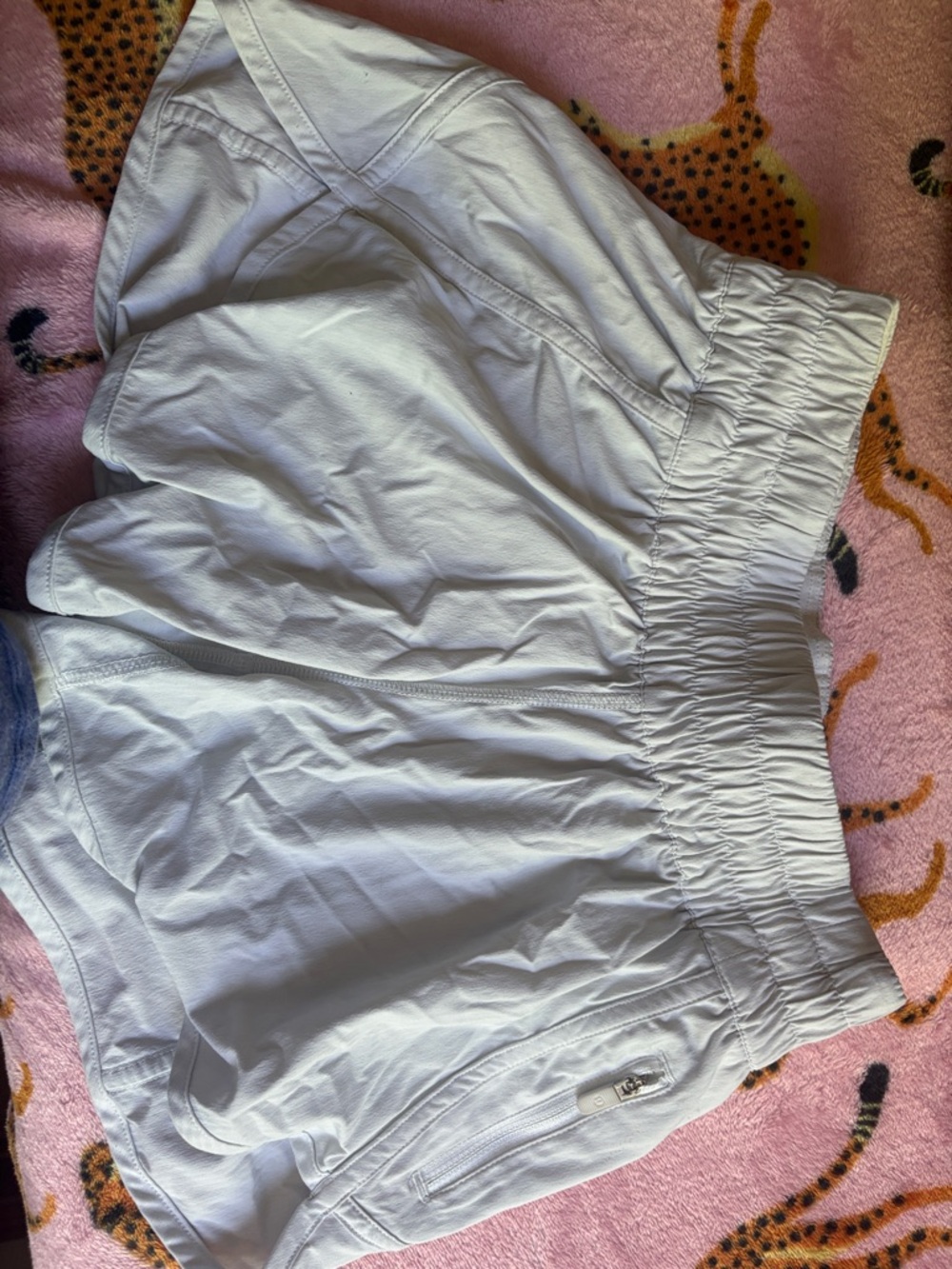 White Women's Elastic Waist Athletic Shorts